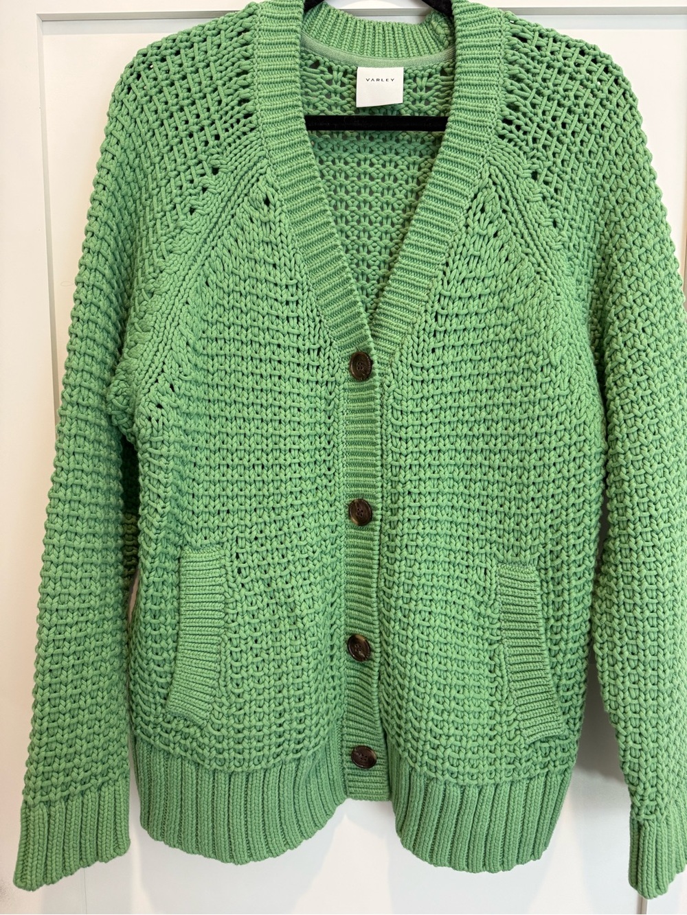 Varley Carla Chunky Rib Cardigan - Jadesheen - Size M
